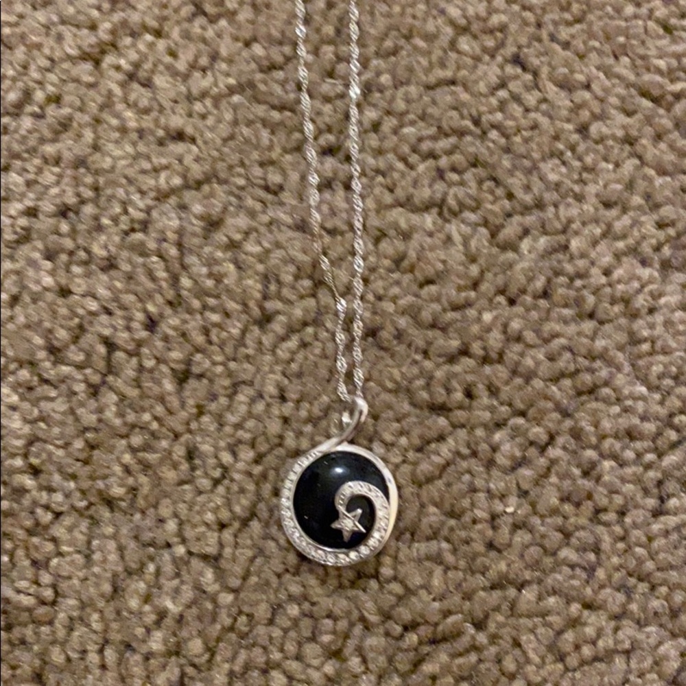 blue sparkly star necklace